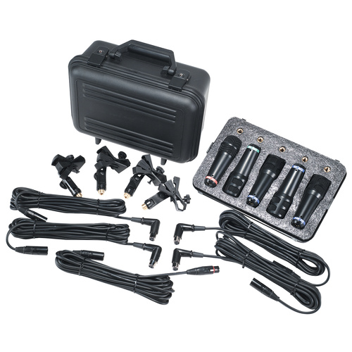 Peavey PVM DMS-5 Drum Microphone System with Mics, Mounts, Cables & Carry Case