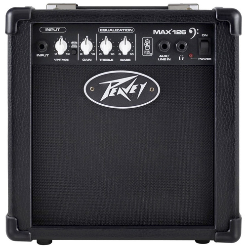 Peavey MAX126 Bass Amp Combo 10-Watt 1 x 6.5" Speaker with TransTube Gain, EQ, Headphone & Aux Inputs, 11 lbs
