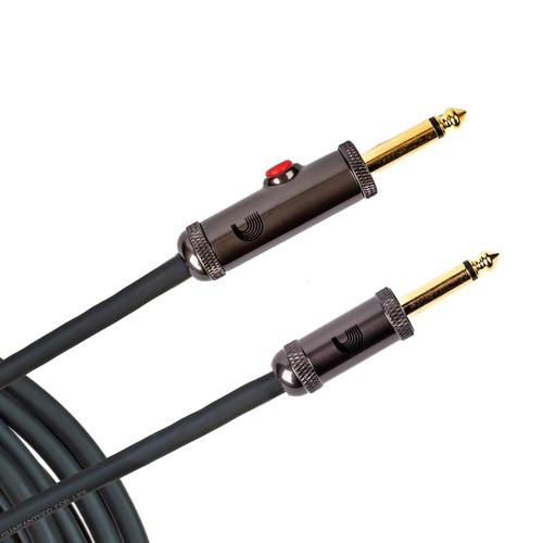 15' Circuit Breaker Instrument Cable with Latching Cut-Off Switch, Straight Plug, by D'Addario