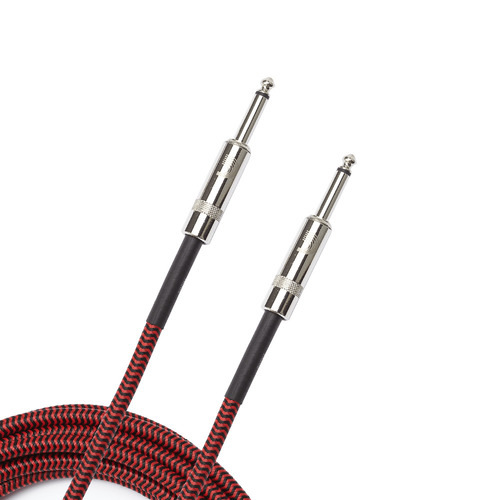 D'Addario 20 Ft Custom Series Braided Instrument Cable Red