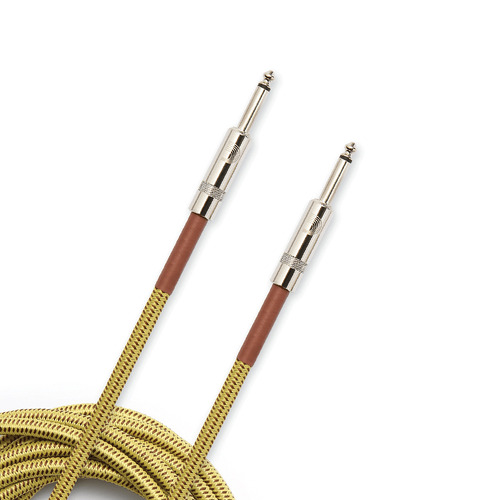 D'Addario 20 Ft Custom Series Braided Instrument Cable Classic Tweed