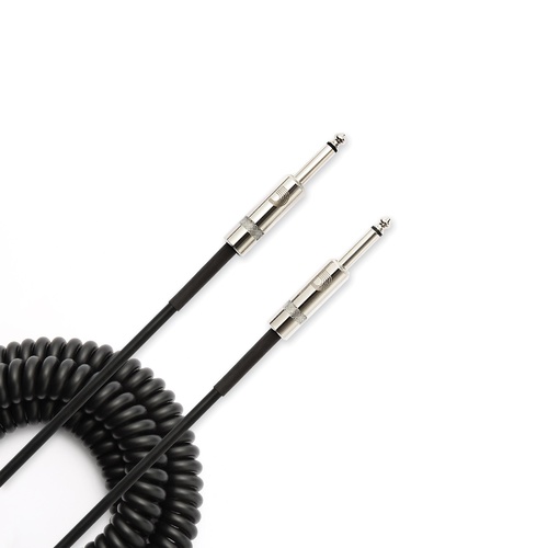 D'Addario PW-CDG-30BK Custom Series 30' Black Coiled Instrument Cable