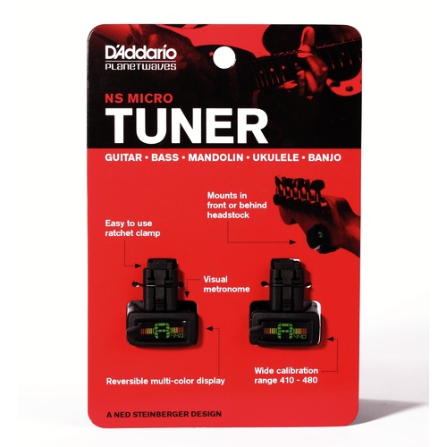 D'Addario NS Micro Clip-On Tuner, 2 pack