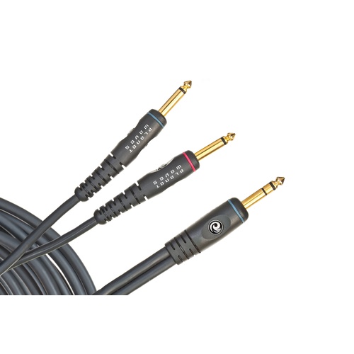 Planet Waves Custom Series Stereo Cable, 1/4 Inch to Dual Mono 1/4 Inch, 10 feet