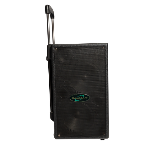 SoundArt PWA-100-D 100 Watt Rechargeable Wireless PA System with DVD Player and Dual-Channel Microphone