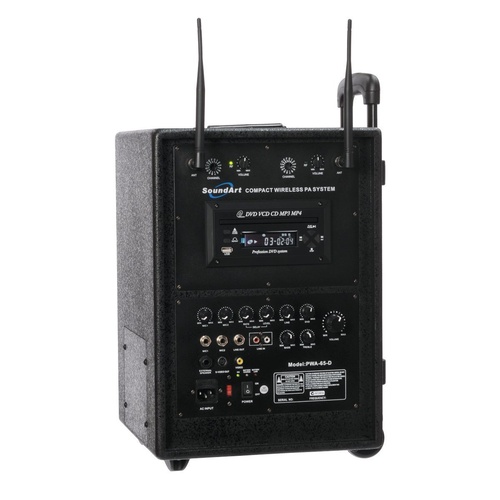 SoundArt 65 Watt Rechargeable Wireless PA System with DVD Player