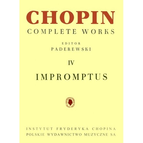 Chopin - Impromptus Ed Paderewski Cw Iv (Softcover Book)