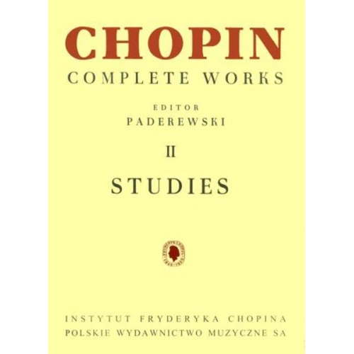Chopin Etudes Op. 10, 25, and 3 Nouvelles Etudes, Edited by Paderewski, Piano Solo, 160 Pages, PWM Edition