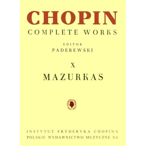 Mazurkas Ed Paderewski Cw x (Softcover Book)