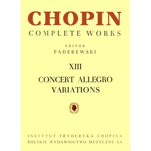 Concert Allegro Variations Ed Paderewski Cwxiii (Softcover Book)