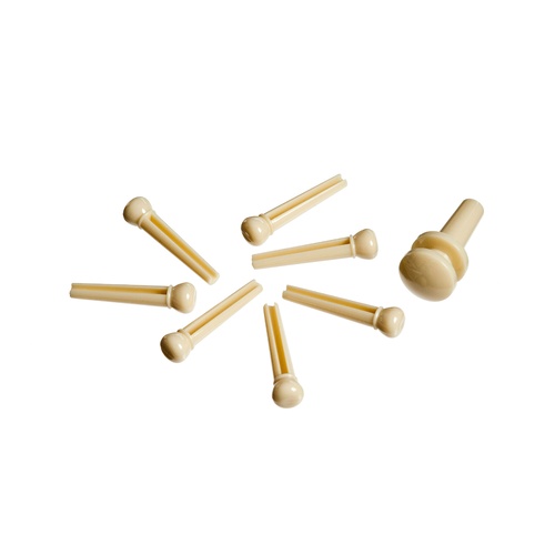Planet Waves Injected Molded Bridge Pins with End Pin, Set of 7, Ivory