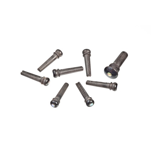 Planet Waves Ebony Bridge Pins with End Pin Set, Abalone Inlay