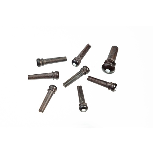 Planet Waves Ebony Bridge Pins with End Pin Set, Pearl Inlay