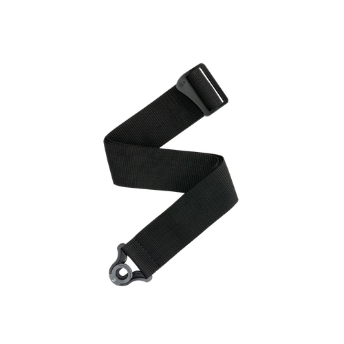 D'Addario Auto Lock Polypro Guitar Strap - Black, 2" Width, Expandable 29" to 53", Spring-Loaded Locking System, Ned Steinberger Design