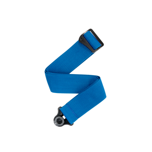 D'Addario Auto Lock Polypro Guitar Strap - Blue, 2" Width, Expandable 29" to 53", Spring-Loaded Locking System