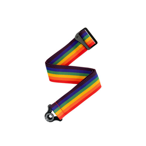 D'Addario Auto Lock Polypro Guitar Strap - Rainbow 2" Width, Adjustable 29" to 53" Length, Spring-Loaded Locking System