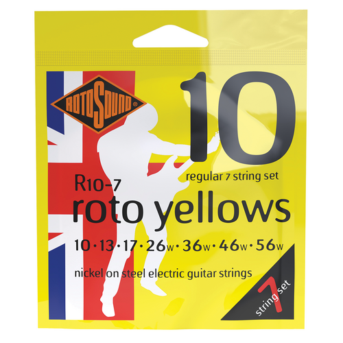 Rotosound R107 Roto Yellows 7 String Electric Set 10-56