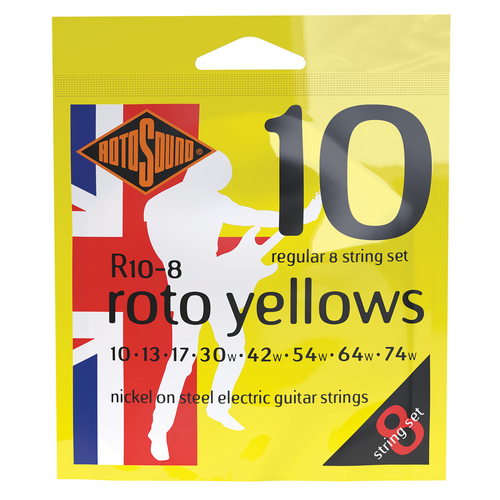 Rotosound Roto Yellows 8-String Electric Guitar String Set 10-74 [R108]