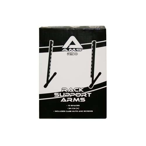 AMS R190 Rack Support Arms L Shaped Rubber Feet Black