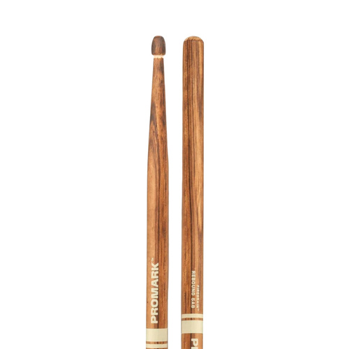 ProMark Rebound 5AB FireGrain Drumsticks - Heat-Treated Hickory, 16" Length, 0.580" Diameter, Acorn Tip, Durable, Made in USA