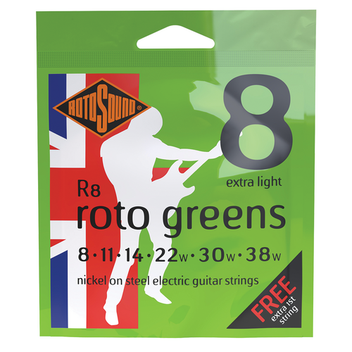 Rotosound R8 Roto Greens Electric String set 8-38