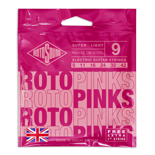 Rotosound Roto Pinks Electric Guitar Strings Set 9-42 [R9]