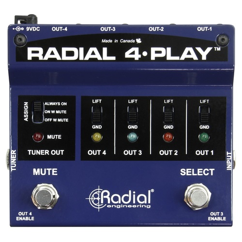 Radial 4-PLAY - DI box for multi-Instrumentalists with 4 balanced outputs