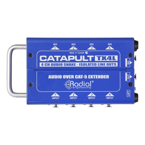 Radial CATAPULT TX4L - 4ch transmitter balanced i/o line-level transformers uses shielded cat-5