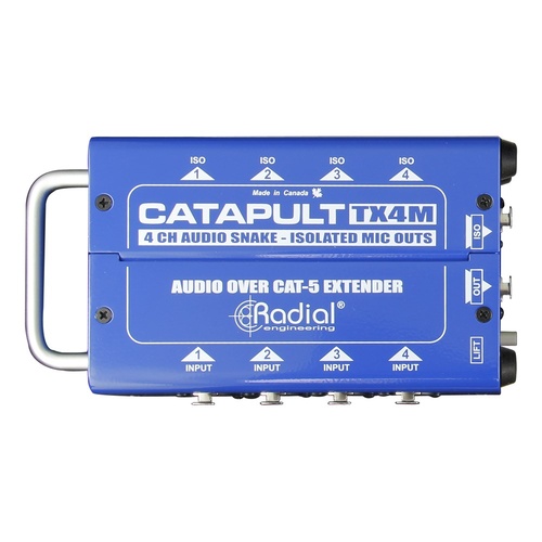Radial CATAPULT TX4M - 4ch transmitter balanced i/o mic-level transformers uses shielded cat-5