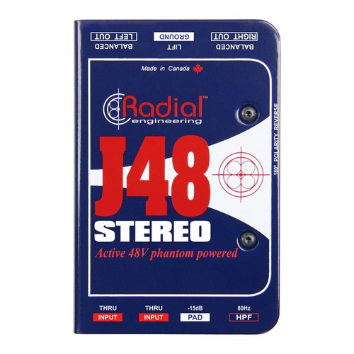 Radial J48-STEREO - J48 Stereo Phantom Powered Active DI