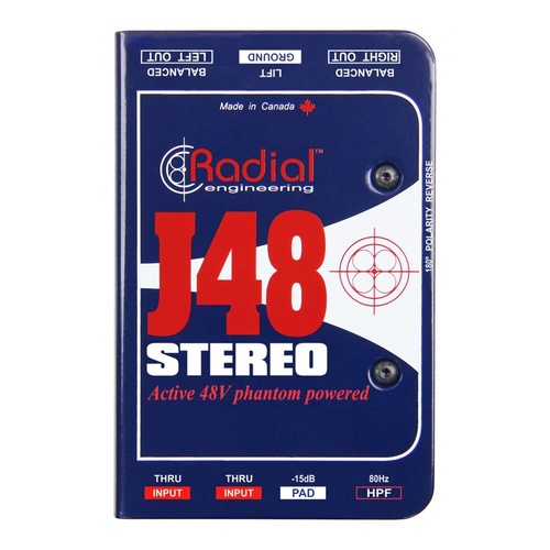 Radial J48-STEREO - J48 Stereo Phantom Powered Active DI