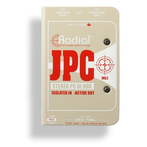 Radial JPC - Active stereo PC direct box for sound cards & consumer electronics