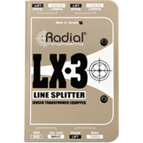 Radial LX-3 - Line Level splitter passive with 1-input up to 3 outs (2 Jensen isolated outputs)