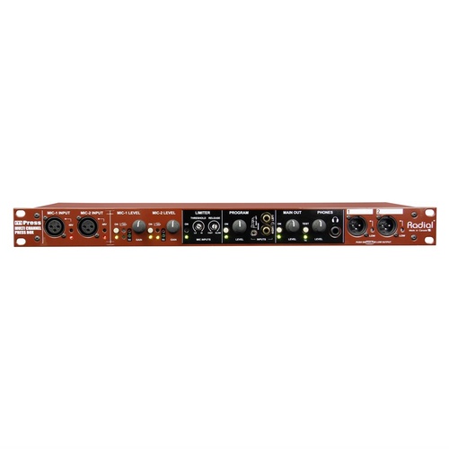 Radial MPREss - Press-box master section 2 mic inputs limiter program in 8 outs