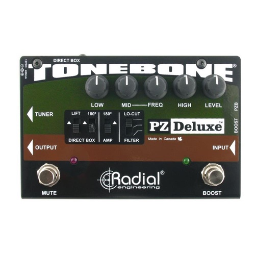 Radial PZ DELUXE - Acoustic Instrument preamp w/parametric EQ and built-in Radial DI
