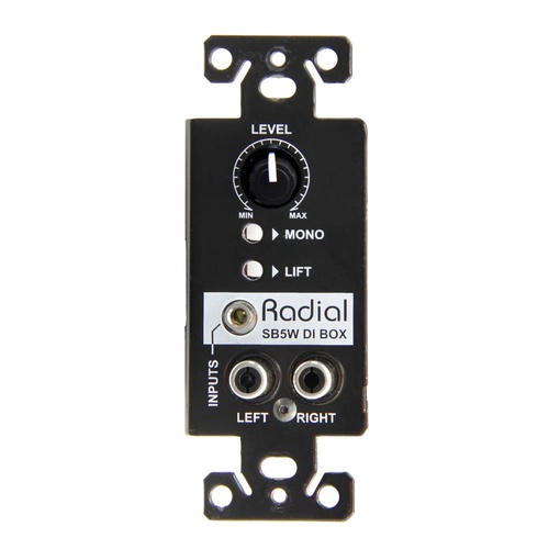 Radial SB5W - Wall-mount stereo DI passive fits in single gang receptacle