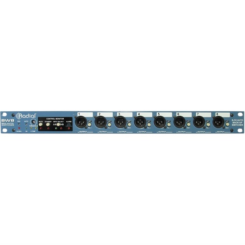 Radial SW8-MK2 - 8-ch backing track switcher with D-Subs & 1/4" inputs and isolated DI outs