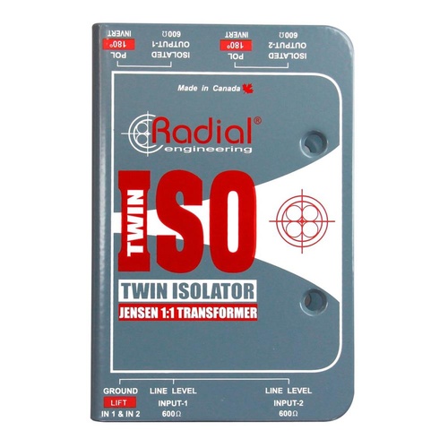 Radial TWIN-ISO - Line level isolator passive 2 ch balanced with high performance transformers