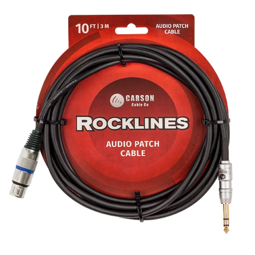 Rocklines 10-Foot XLR(F) to 1/4" (ST) Jack Cable