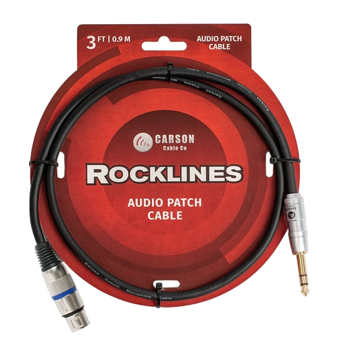 Carson Cable Co Carson Rocklines 3' Audio Cable (6.3mm Stereo to XLR)