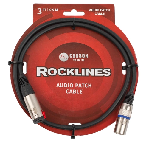 Carson Cable Co Rocklines 3ft Audio Cable 6.3mm Mono Socket to Male XLR