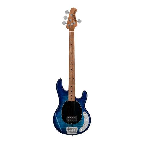 Sterling by Music Man SBMM StingRay RAY34 Flame Maple, Neptune Blue Bass