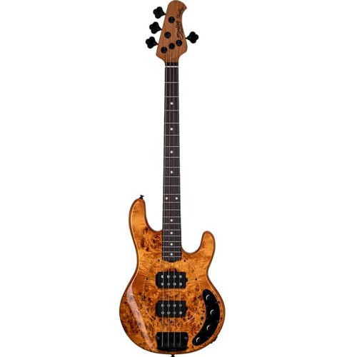 Sterling by Music Man SBMM StingRay HH RAY34HH Poplar Burl, Amber Bass