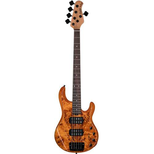 Sterling by Music Man SBMM StingRay 5 HH RAY35HH Poplar Burl, Amber Bass