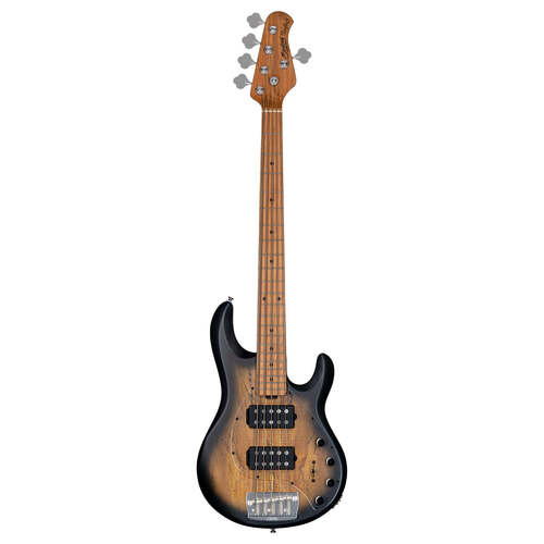 Sterling by Music Man SBMM StingRay 5 HH RAY35HH Spalted Maple, Natural Burst Satin Bass