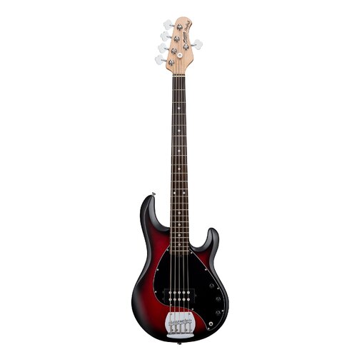 Sterling by Music Man S.U.B. StingRay 5 RAY5, Ruby Red Burst Satin Bass