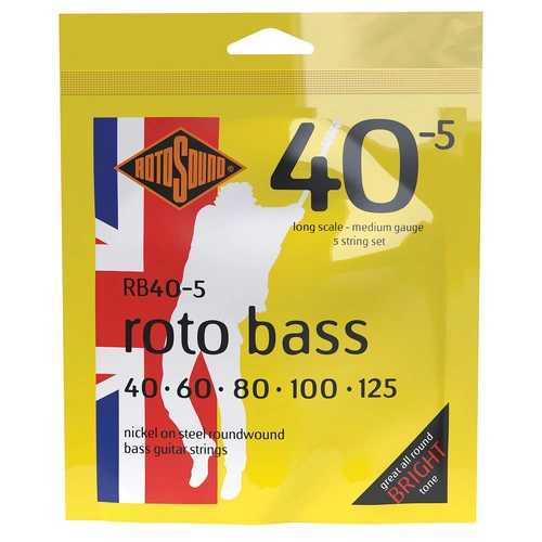 Rotosound Rotobass 5-String Medium Bass Guitar Strings 40-125 [RB405]