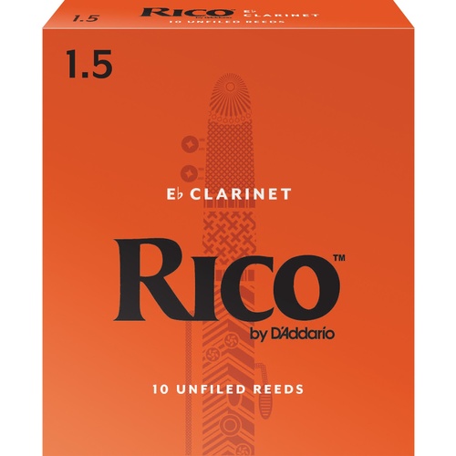 Rico by D'Addario Eb Clarinet Reeds, Strength 1.5, 10-pack