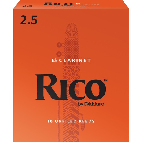 Rico by D'Addario Eb Clarinet Reeds, Strength 2.5, 10-pack
