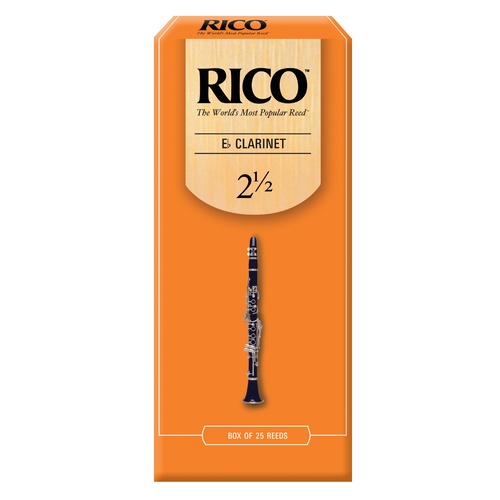 Rico Eb Clarinet Reeds, Strength 2.5, 25-pack